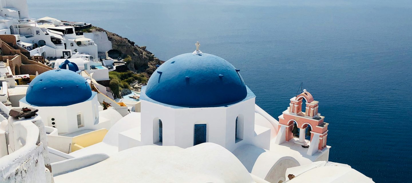 A scenic holiday destination in Santorini, Greece